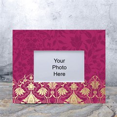 Vintage Pink Texture, Floral Design, Floral Texture Patterns, White Tabletop Photo Frame 4 x6  by nateshop