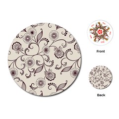 Violet Vintage Background, Floral Ornaments, Floral Patterns Playing Cards Single Design (round)