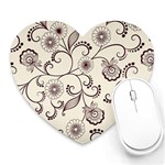 Violet Vintage Background, Floral Ornaments, Floral Patterns Heart Mousepad Front