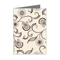 Violet Vintage Background, Floral Ornaments, Floral Patterns Mini Greeting Card