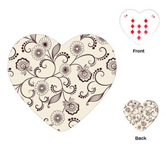 Violet Vintage Background, Floral Ornaments, Floral Patterns Playing Cards Single Design (heart) by nateshop