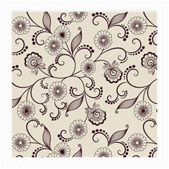 Violet Vintage Background, Floral Ornaments, Floral Patterns Medium Glasses Cloth (2 Sides) by nateshop