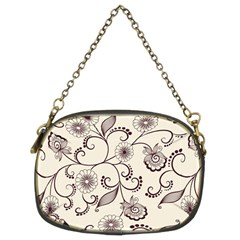 Violet Vintage Background, Floral Ornaments, Floral Patterns Chain Purse (two Sides)