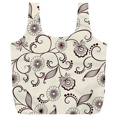 Violet Vintage Background, Floral Ornaments, Floral Patterns Full Print Recycle Bag (xl) by nateshop