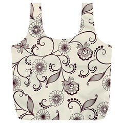 Violet Vintage Background, Floral Ornaments, Floral Patterns Full Print Recycle Bag (xxxl) by nateshop