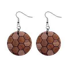 Wooden Triangles Texture, Wooden ,texture, Wooden Mini Button Earrings by nateshop