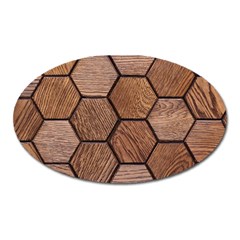 Wooden Triangles Texture, Wooden ,texture, Wooden Oval Magnet by nateshop