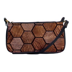 Wooden Triangles Texture, Wooden ,texture, Wooden Shoulder Clutch Bag by nateshop