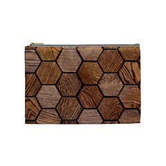 Wooden Triangles Texture, Wooden ,texture, Wooden Cosmetic Bag (medium) by nateshop