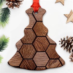 Wooden Triangles Texture, Wooden ,texture, Wooden Christmas Tree Ornament (two Sides) by nateshop