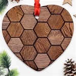 Wooden Triangles Texture, Wooden ,texture, Wooden Heart Ornament (Two Sides) Front