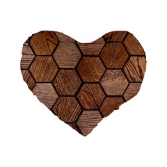 Wooden Triangles Texture, Wooden ,texture, Wooden Standard 16  Premium Heart Shape Cushions by nateshop