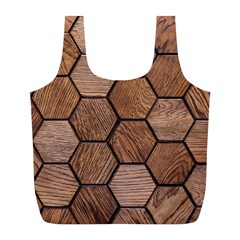 Wooden Triangles Texture, Wooden ,texture, Wooden Full Print Recycle Bag (l) by nateshop