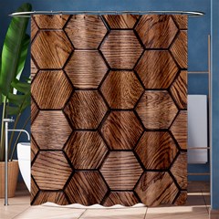 Wooden Triangles Texture, Wooden ,texture, Wooden Shower Curtain 60  X 72  (medium)  by nateshop