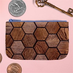 Wooden Triangles Texture, Wooden ,texture, Wooden Large Coin Purse by nateshop