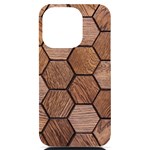 Wooden Triangles Texture, Wooden ,texture, Wooden iPhone 14 Pro Black UV Print Case Front