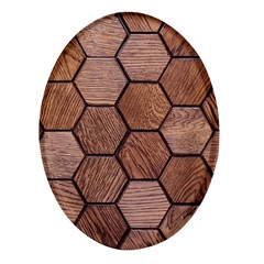 Wooden Triangles Texture, Wooden ,texture, Wooden Oval Glass Fridge Magnet (4 Pack) by nateshop