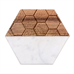 Wooden Triangles Texture, Wooden ,texture, Wooden Marble Wood Coaster (hexagon) 