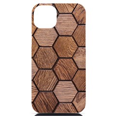 Wooden Triangles Texture, Wooden ,texture, Wooden Iphone 14 Plus Black Uv Print Case by nateshop