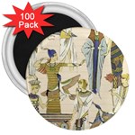 Egyptian Paper Woman Dress Design 3  Magnets (100 pack) Front