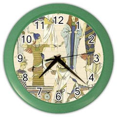 Egyptian Paper Woman Dress Design Color Wall Clock