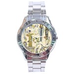 Egyptian Paper Woman Dress Design Stainless Steel Analogue Watch Front