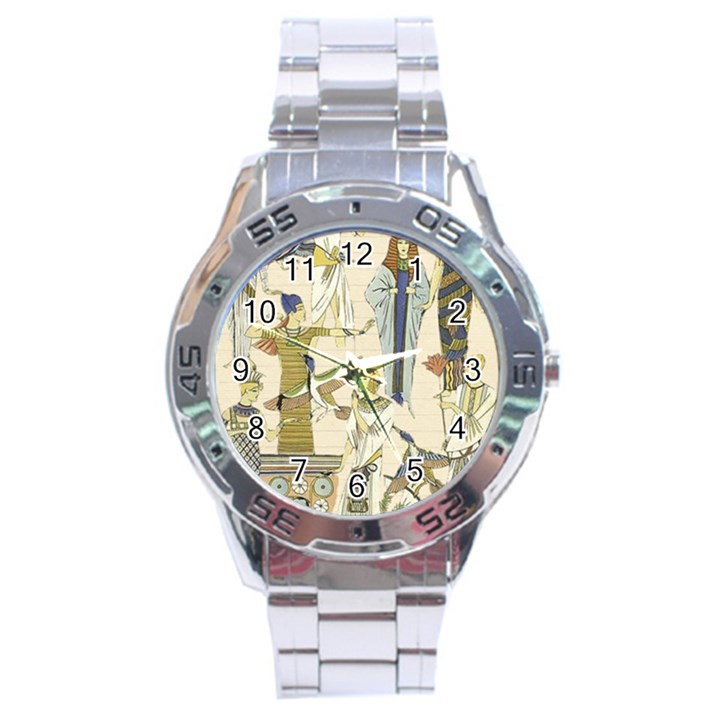 Egyptian Paper Woman Dress Design Stainless Steel Analogue Watch