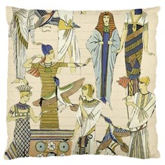 Egyptian Paper Woman Dress Design Standard Premium Plush Fleece Cushion Case (One Side)