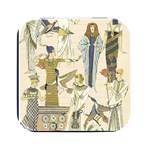 Egyptian Paper Woman Dress Design Square Metal Box (Black) Front