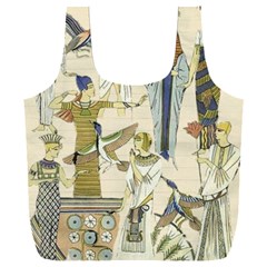 Egyptian Paper Woman Dress Design Full Print Recycle Bag (XXXL)