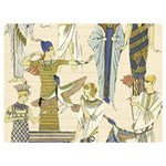 Egyptian Paper Woman Dress Design Premium Plush Fleece Blanket (Extra Small) 40 x30  Blanket Front