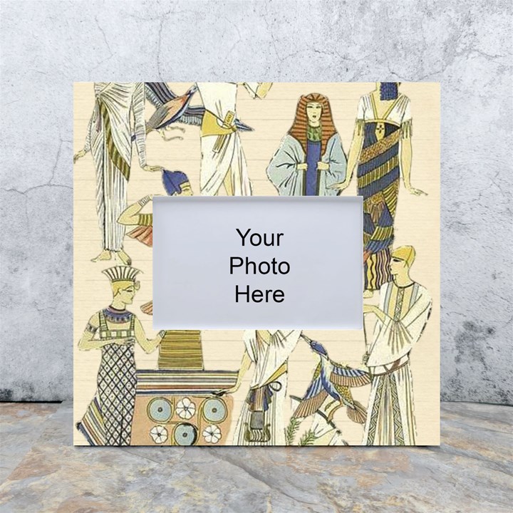 Egyptian Paper Woman Dress Design White Box Photo Frame 4  x 6 