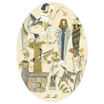 Egyptian Paper Woman Dress Design UV Print Acrylic Ornament Oval Front