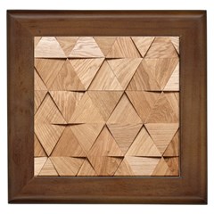 Wooden Triangles Texture, Wooden Wooden Framed Tile by nateshop