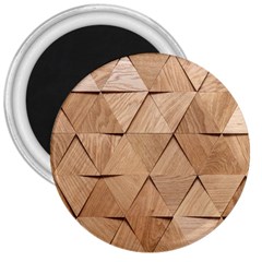 Wooden Triangles Texture, Wooden Wooden 3  Magnets by nateshop