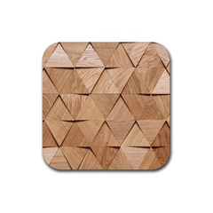 Wooden Triangles Texture, Wooden Wooden Rubber Coaster (square) by nateshop