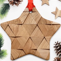 Wooden Triangles Texture, Wooden Wooden Ornament (star) by nateshop