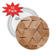 Wooden Triangles Texture, Wooden Wooden 2 25  Buttons (10 Pack)  by nateshop