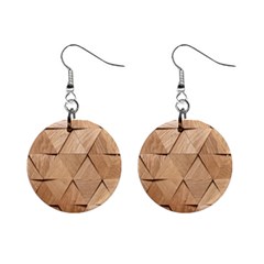 Wooden Triangles Texture, Wooden Wooden Mini Button Earrings by nateshop