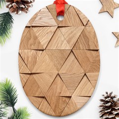 Wooden Triangles Texture, Wooden Wooden Oval Ornament (two Sides) by nateshop