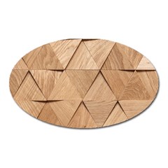 Wooden Triangles Texture, Wooden Wooden Oval Magnet by nateshop