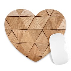 Wooden Triangles Texture, Wooden Wooden Heart Mousepad by nateshop