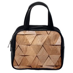 Wooden Triangles Texture, Wooden Wooden Classic Handbag (one Side) by nateshop