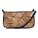 Wooden Triangles Texture, Wooden Wooden Shoulder Clutch Bag Front