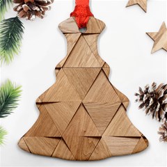 Wooden Triangles Texture, Wooden Wooden Christmas Tree Ornament (two Sides) by nateshop