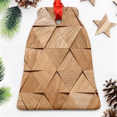 Wooden Triangles Texture, Wooden Wooden Bell Ornament (two Sides)