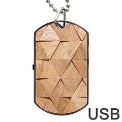 Wooden Triangles Texture, Wooden Wooden Dog Tag Usb Flash (one Side) by nateshop