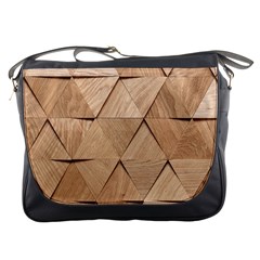 Wooden Triangles Texture, Wooden Wooden Messenger Bag by nateshop