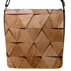 Wooden Triangles Texture, Wooden Wooden Flap Closure Messenger Bag (s) by nateshop