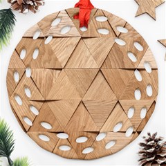 Wooden Triangles Texture, Wooden Wooden Ornament (round Filigree)